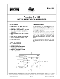 datasheet for INA131AP by Burr-Brown Corporation