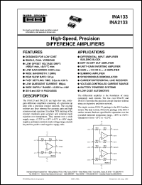datasheet for INA133UA by Burr-Brown Corporation