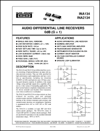 datasheet for INA134PA by Burr-Brown Corporation