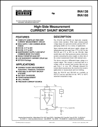 datasheet for INA138NA/250 by Burr-Brown Corporation