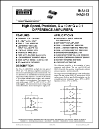 datasheet for INA143UA by Burr-Brown Corporation