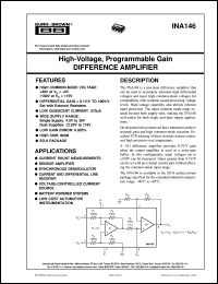 datasheet for INA146UA by Burr-Brown Corporation