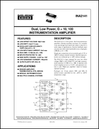 datasheet for INA2141PA by Burr-Brown Corporation