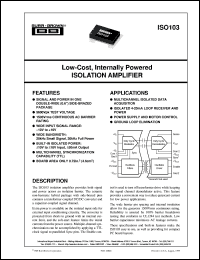 datasheet for ISO103B by Burr-Brown Corporation