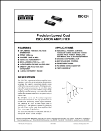 datasheet for ISO124P by Burr-Brown Corporation
