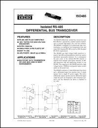 datasheet for ISO485P by Burr-Brown Corporation