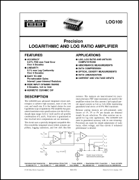 datasheet for LOG100JP by Burr-Brown Corporation