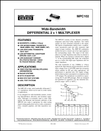 datasheet for MPC102AU by Burr-Brown Corporation