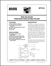 datasheet for MPY534JH by Burr-Brown Corporation