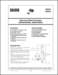 datasheet for OPA27GP by Burr-Brown Corporation