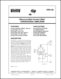 datasheet for OPA129P by Burr-Brown Corporation