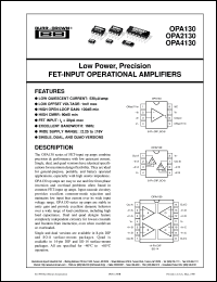 datasheet for OPA130PA by Burr-Brown Corporation