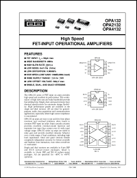 datasheet for OPA132P by Burr-Brown Corporation