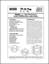 datasheet for OPA134PA by Burr-Brown Corporation