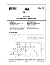 datasheet for OPA177FP by Burr-Brown Corporation