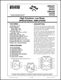 datasheet for OPA227P by Burr-Brown Corporation