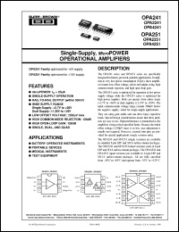 datasheet for OPA2241PA by Burr-Brown Corporation