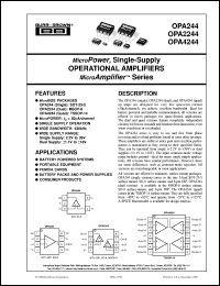 datasheet for OPA244PA by Burr-Brown Corporation