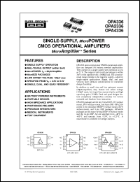 datasheet for OPA336N/250 by Burr-Brown Corporation