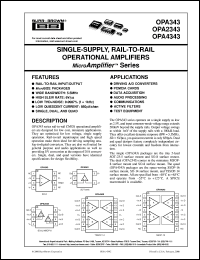 datasheet for OPA343NA/3K by Burr-Brown Corporation