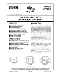 datasheet for OPA349UA/2K5 by Burr-Brown Corporation