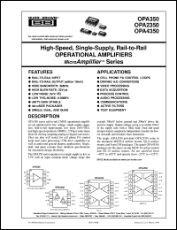 datasheet for OPA350UA by Burr-Brown Corporation