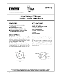 datasheet for OPA445AP by Burr-Brown Corporation