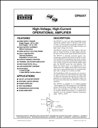 datasheet for OPA547F by Burr-Brown Corporation