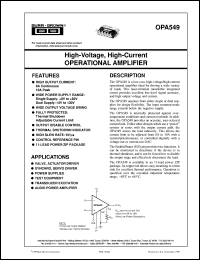 datasheet for OPA549T by Burr-Brown Corporation