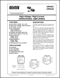 datasheet for OPA551FA by Burr-Brown Corporation