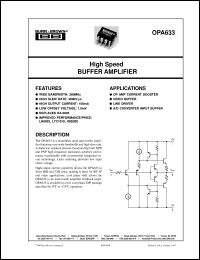 datasheet for OPA633KP by Burr-Brown Corporation