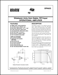 datasheet for OPA655U/2K5 by Burr-Brown Corporation