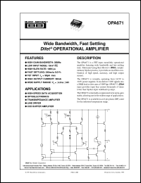datasheet for OPA671AP by Burr-Brown Corporation