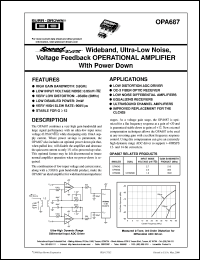 datasheet for OPA687N/250 by Burr-Brown Corporation