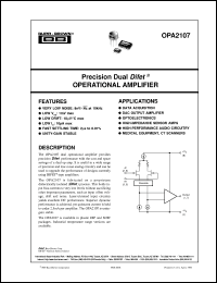 datasheet for OPA2107AP by Burr-Brown Corporation