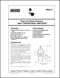 datasheet for OPA2111AM by Burr-Brown Corporation
