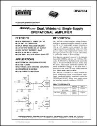 datasheet for OPA2634U by Burr-Brown Corporation