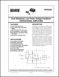 datasheet for OPA2650E/250 by Burr-Brown Corporation