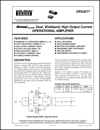 datasheet for OPA2677U by Burr-Brown Corporation