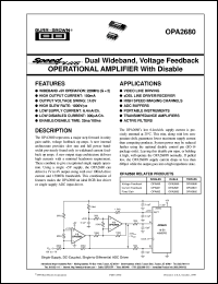 datasheet for OPA2680N by Burr-Brown Corporation