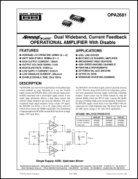 datasheet for OPA2681N by Burr-Brown Corporation