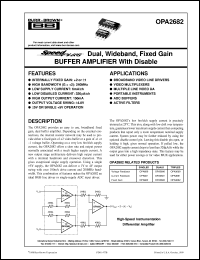 datasheet for OPA2682N by Burr-Brown Corporation