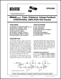 datasheet for OPA3680E/250 by Burr-Brown Corporation
