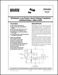 datasheet for OPA4650P by Burr-Brown Corporation