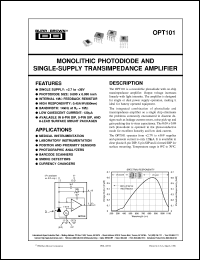 datasheet for OPT101P by Burr-Brown Corporation