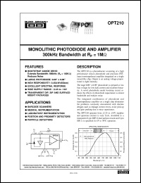 datasheet for OPT210P by Burr-Brown Corporation