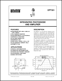 datasheet for OPT301M by Burr-Brown Corporation