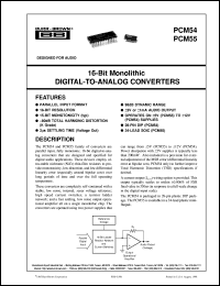 datasheet for PCM54JP by Burr-Brown Corporation