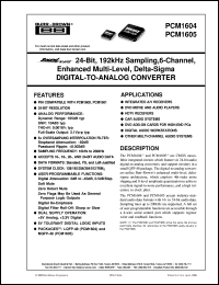 datasheet for PCM1604Y by Burr-Brown Corporation