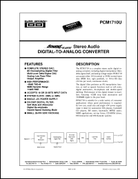 datasheet for PCM1710U by Burr-Brown Corporation